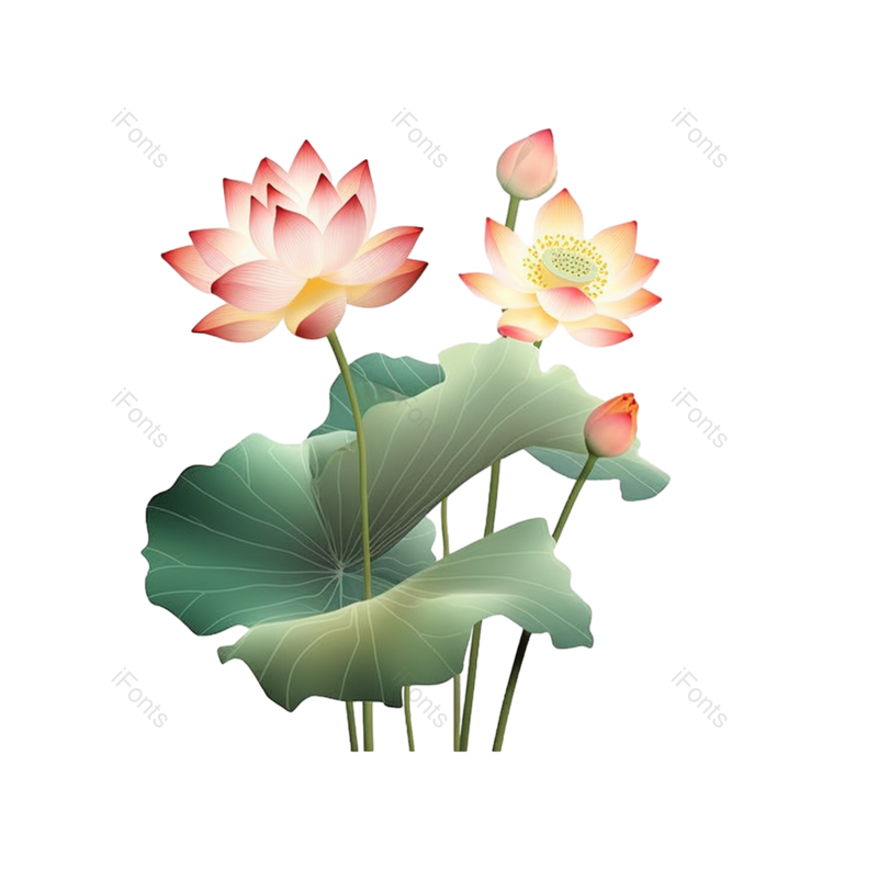 粉红色的花图片,白色背景元素,莲花PNG,植物免抠素材